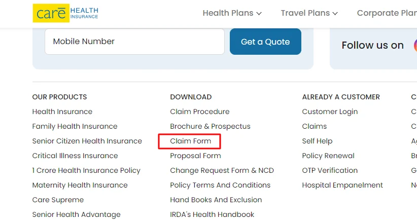 claim form